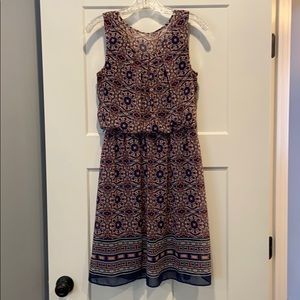 Pink/Navy Sleeveless Dress